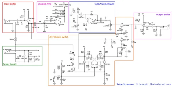 Ibanez Tube Screamer schematic